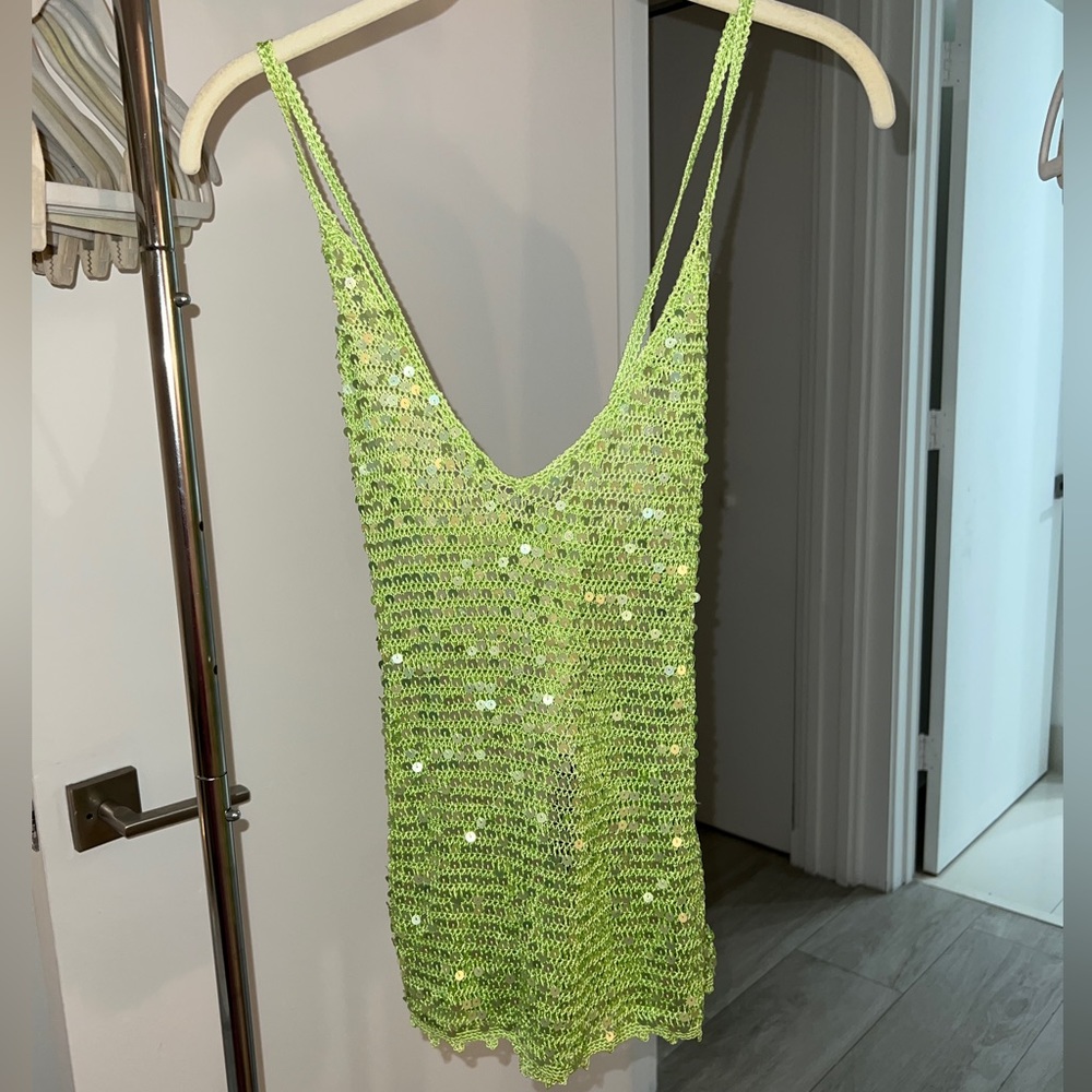 Retrofete Molly Sequin Crotchet Top - Picture 2 of 10